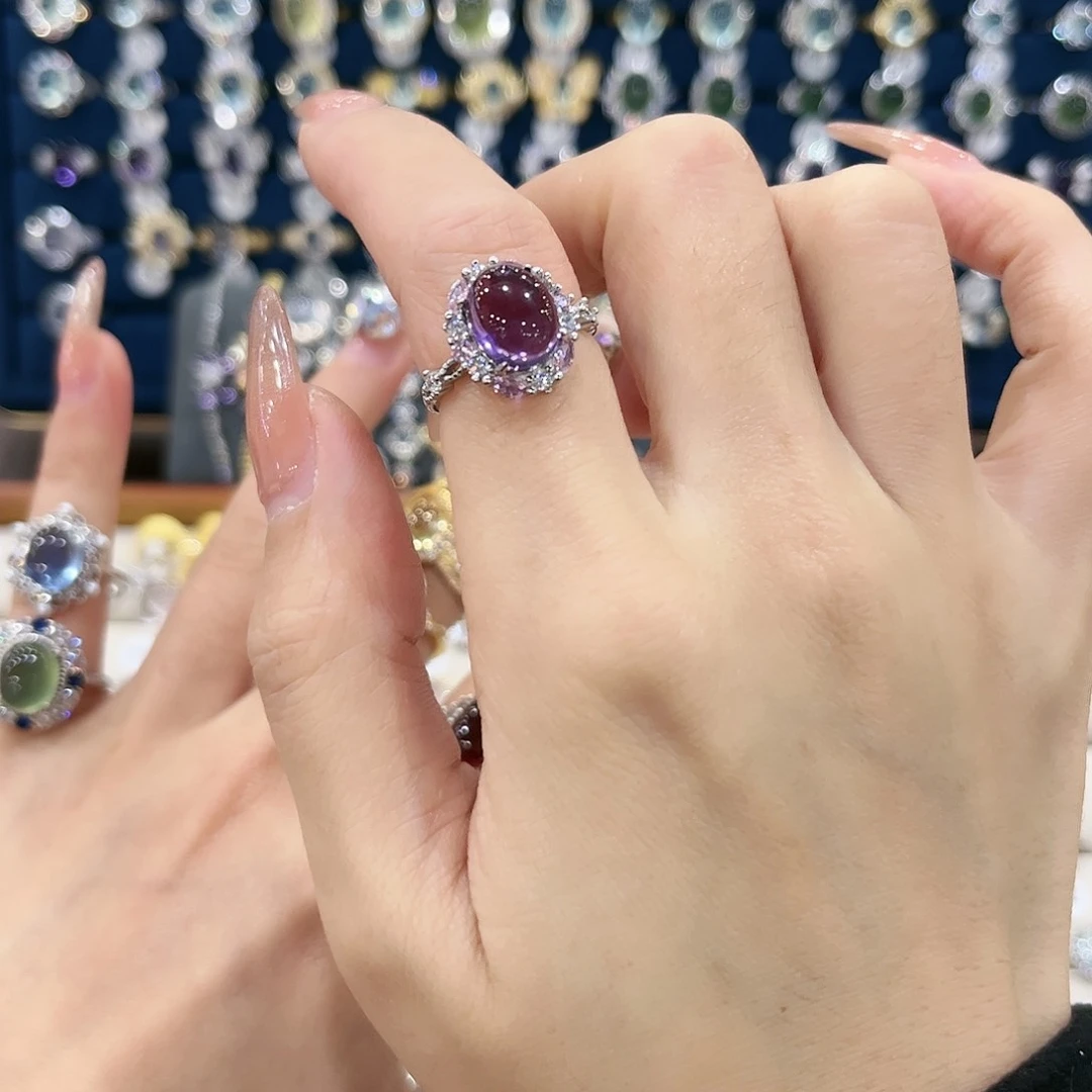 水晶女款银S925镶嵌V****?戒指63