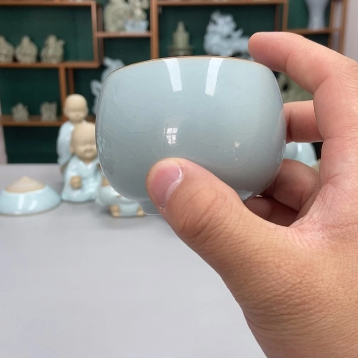 瓷*️****天青色张君老师瑕大肚杯