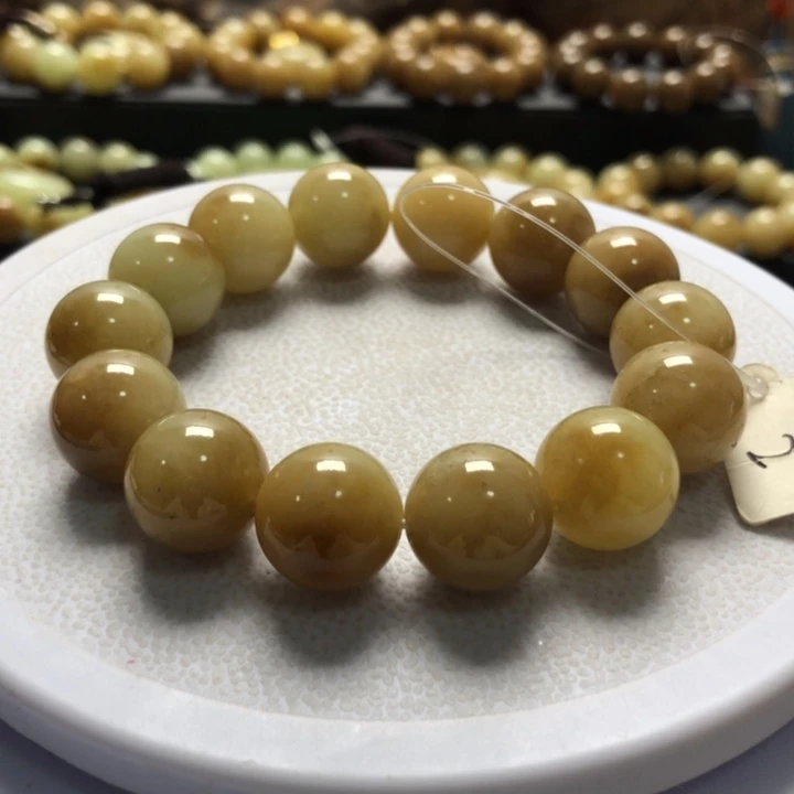 和田玉手串未镶嵌卡16