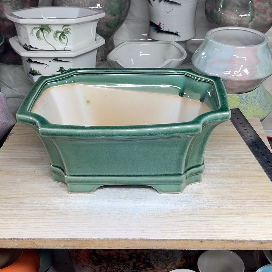 陶瓷绿植多肉微瑕花盆外口径：26*19*12