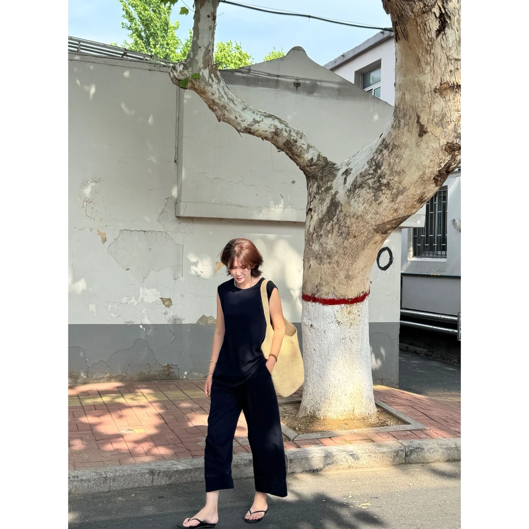 무지징−「少女衣橱」时尚少女感镂空减龄套装-B