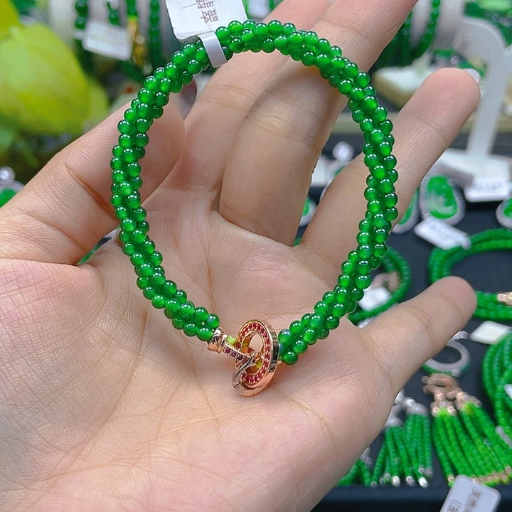 翡翠手链未镶嵌麻花手链