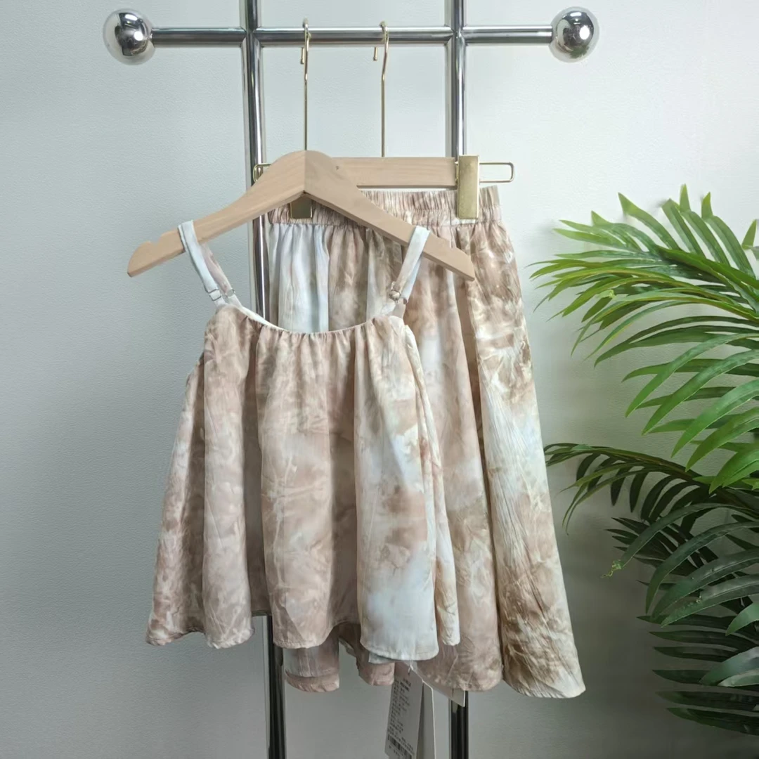 【8533】蓝咖色扎染套装B3-4