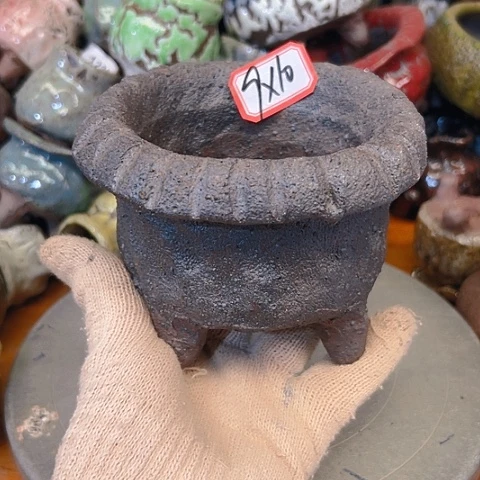 粗陶花盆手工花盆制作就这样的