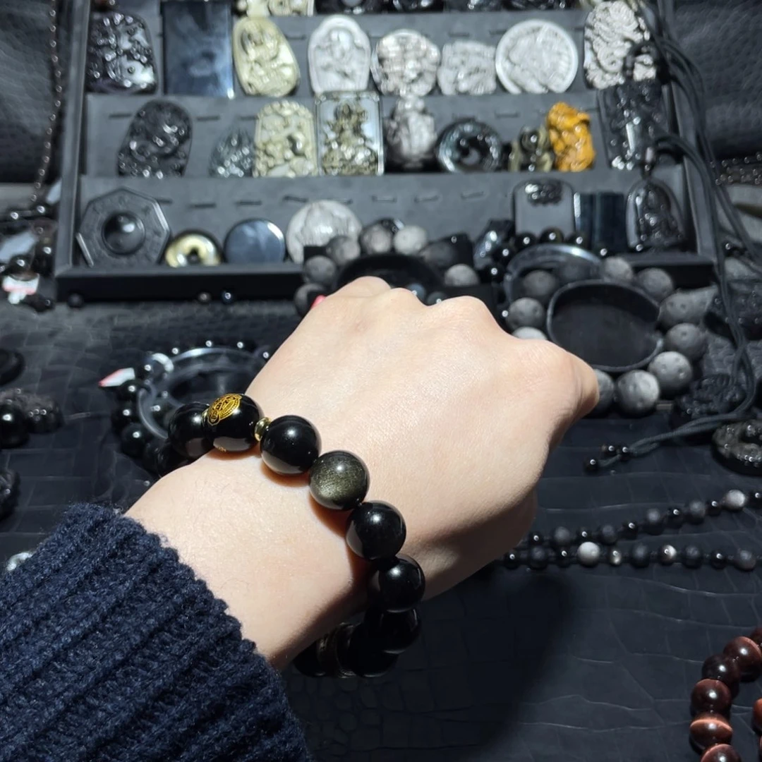 黑曜岩珠宝奇石未镶嵌你****吃