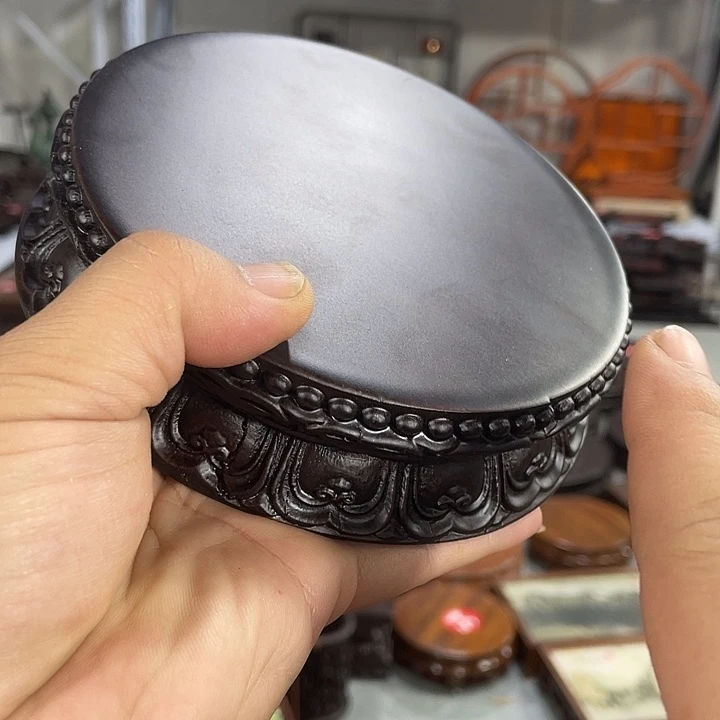 紫砂红木底座工艺品红木底座工艺品13公分