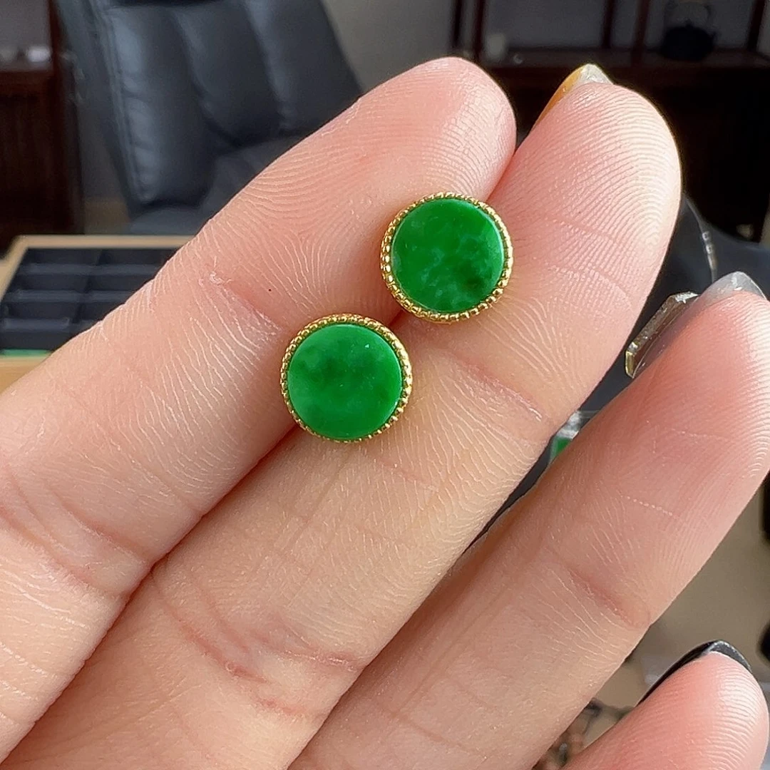 翡翠银S925镶嵌耳饰耳饰52