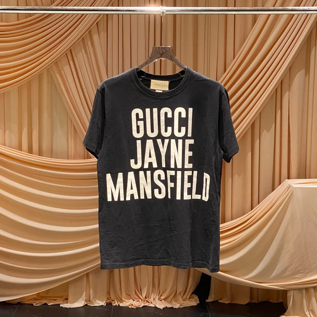 99新 GUCCI/古驰 Gucci 黑色标语字母logo短袖/xs码/99新/32220