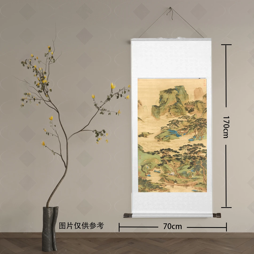 桃源仙境 古典水墨山水装饰中式卷轴挂画