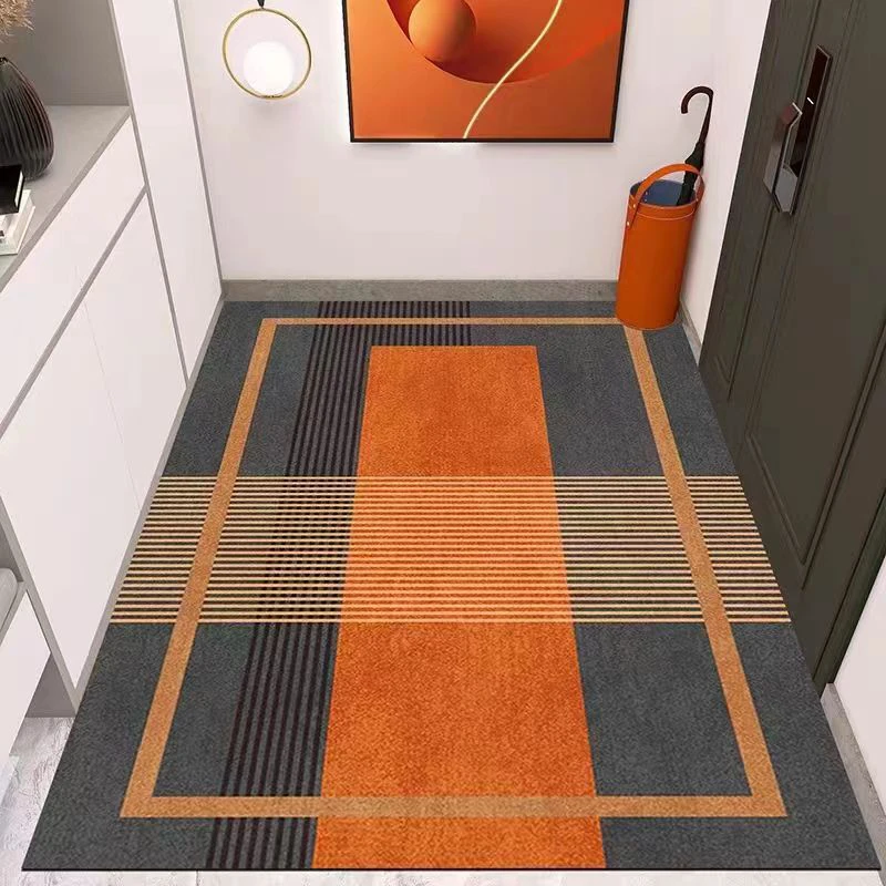 清库存灰金条80*100厘米轻奢入户防滑吸水地垫好搭理门垫