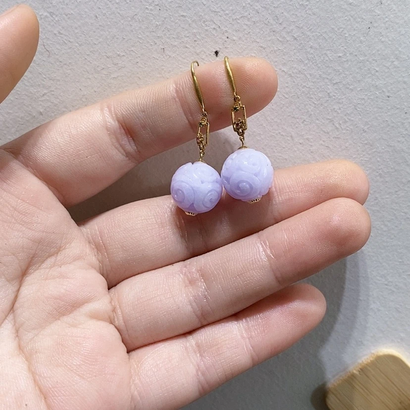 【闪购商品】18K金镶嵌翡翠耳饰