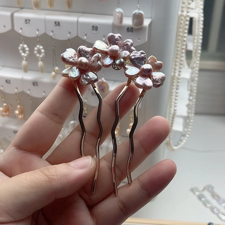未镶嵌发簪淡水珍珠