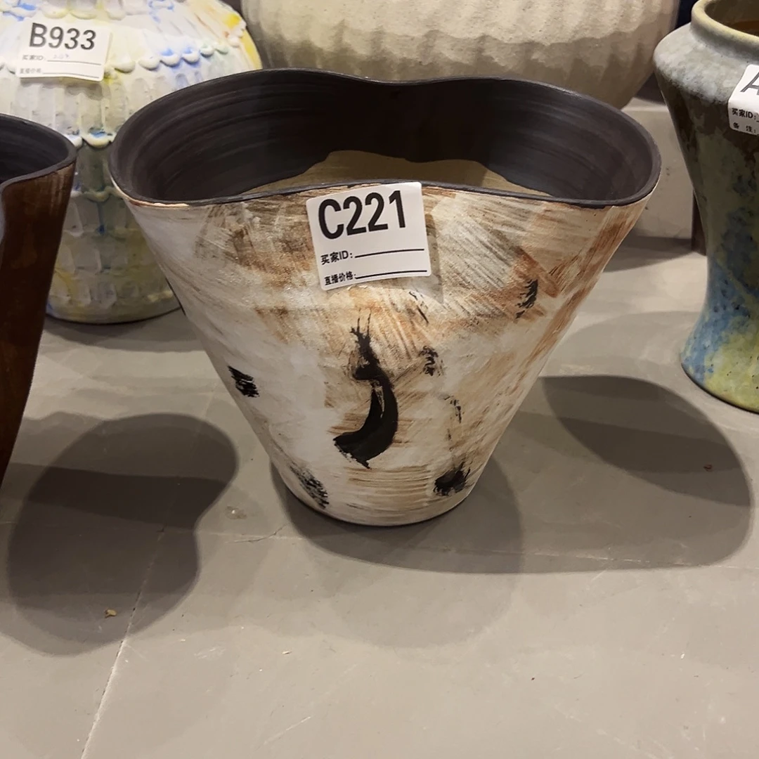 瓶C221高21口13×23陶瓷花瓶无孔