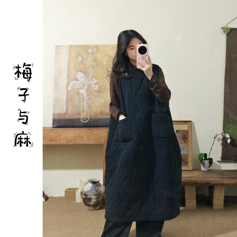 【大梅子推荐】设计款亚麻马甲5988（胸围130 衣长112）