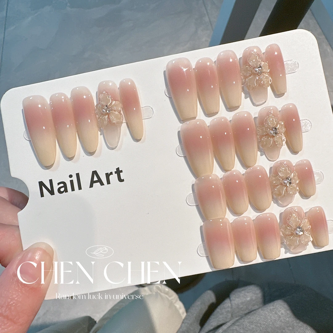 【夏日记】CHENCHEN 纯手工腮红渐变双层立体雕花显白气质穿戴甲