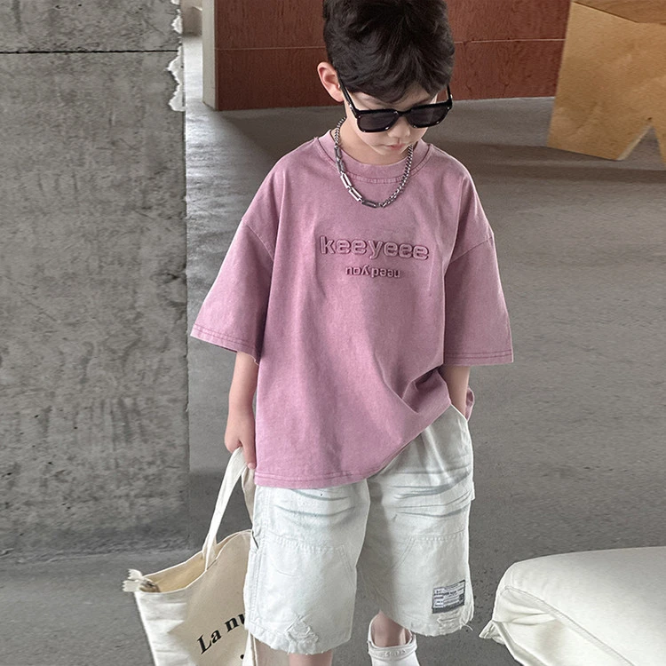 2025年童装男童短袖夏款潮洋气时髦儿童上衣儿童半袖百搭夏季宽松