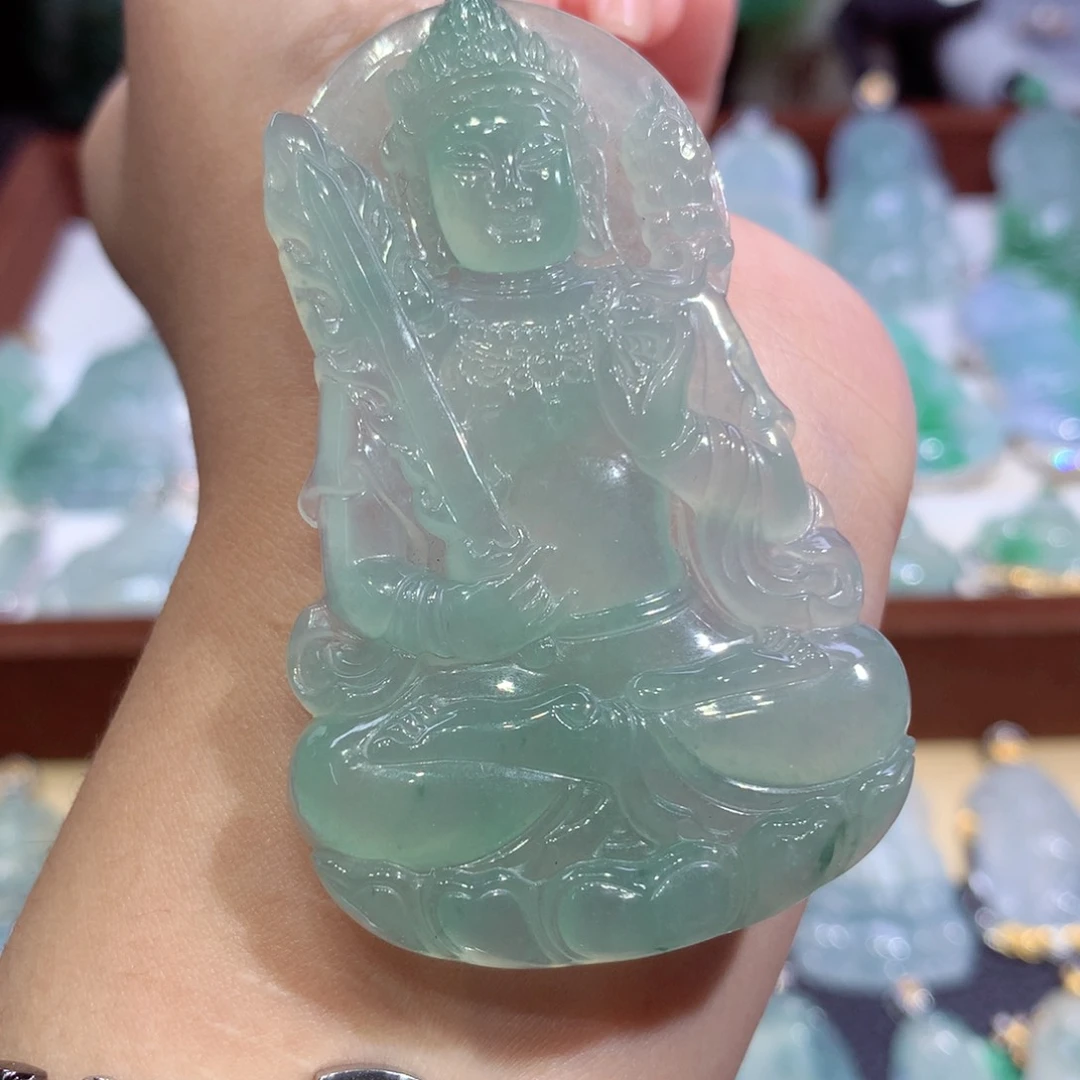 吊坠(不含链)18K金镶嵌翡翠