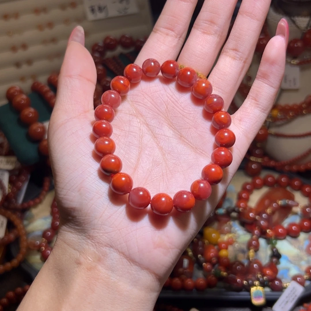 南红玛瑙未镶嵌手链8mm