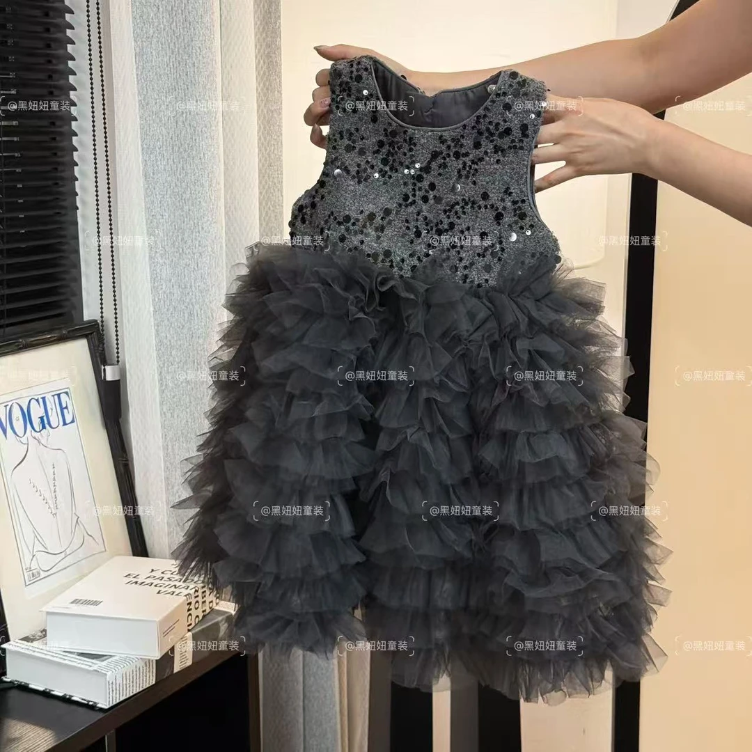 【黑妞妞】重工！2025女童连衣裙气质时尚礼服裙LF80171