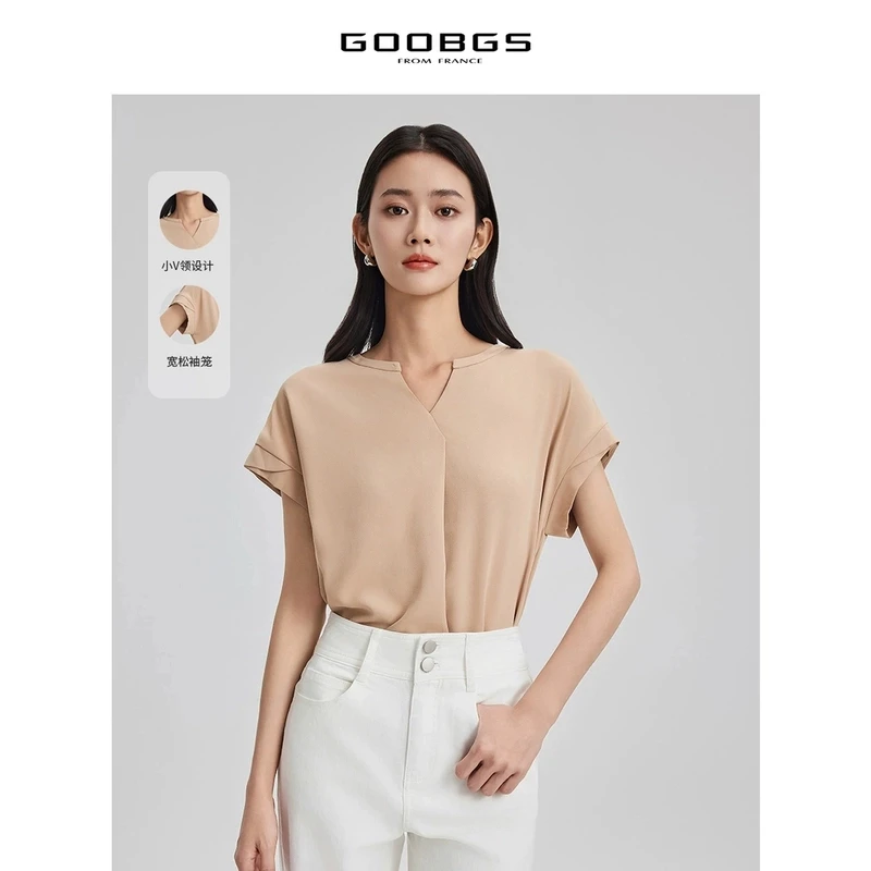 【丽姐甄选】谷邦GOOBGS V领短袖衬衫 G3216287