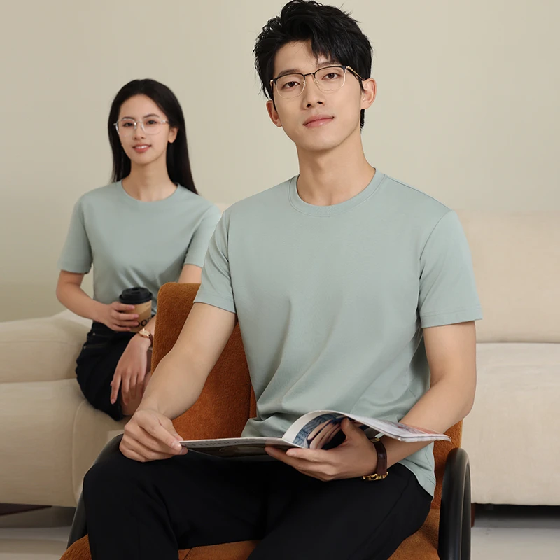 60支液氨棉圆领短袖T恤5501