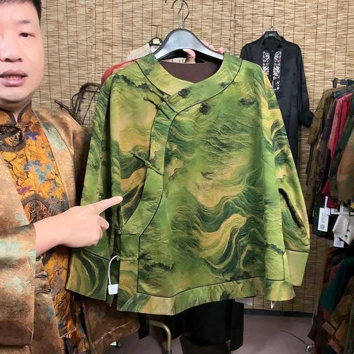 快***姐花罗缎香云纱富婆衫3XL