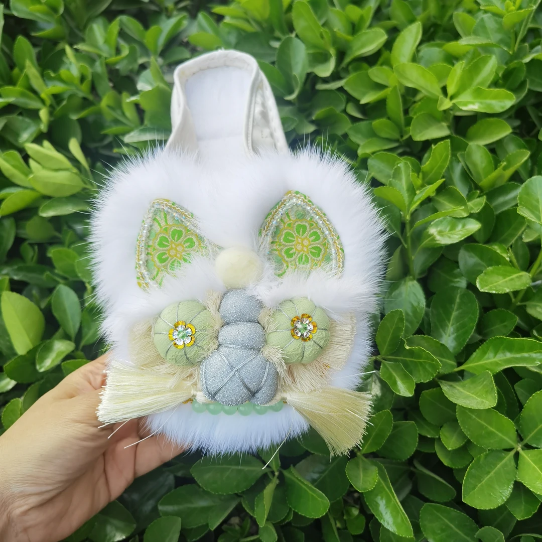 小菜家中国风绿色宝相花千层底虎头鞋