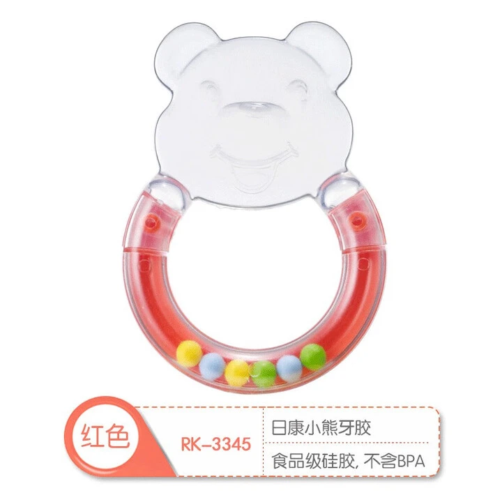 日康牙胶 宝宝磨牙胶口欲期咬咬胶儿童玩具 安抚咬咬胶小熊牙胶