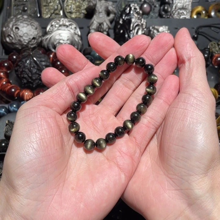 黑曜岩手串未镶嵌?*