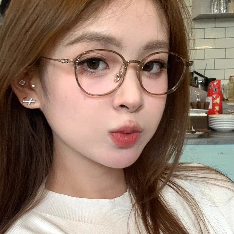 纯钛超轻近视女可配度数镜片抗疲劳防蓝光眼镜素颜显瘦眼睛框架