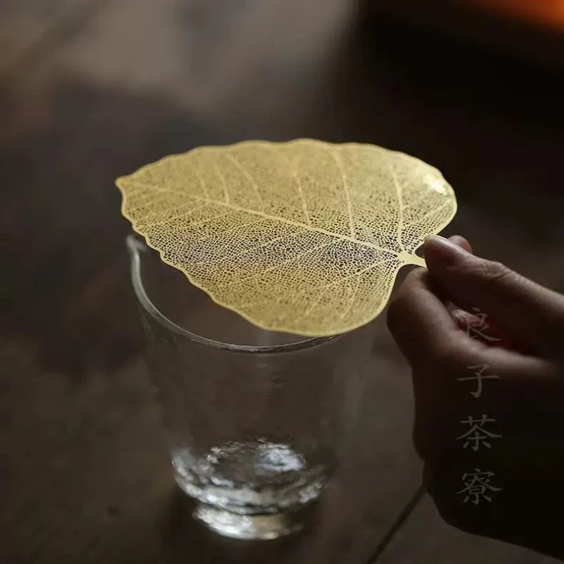 铜制菩提叶过滤创意 公道杯茶滤套装茶茶漏网茶漏斗 功夫茶具配