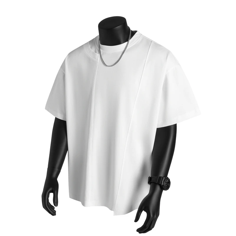 立体裁剪男士净面学生短袖T恤气场强大高级感男款男生衣服高级感