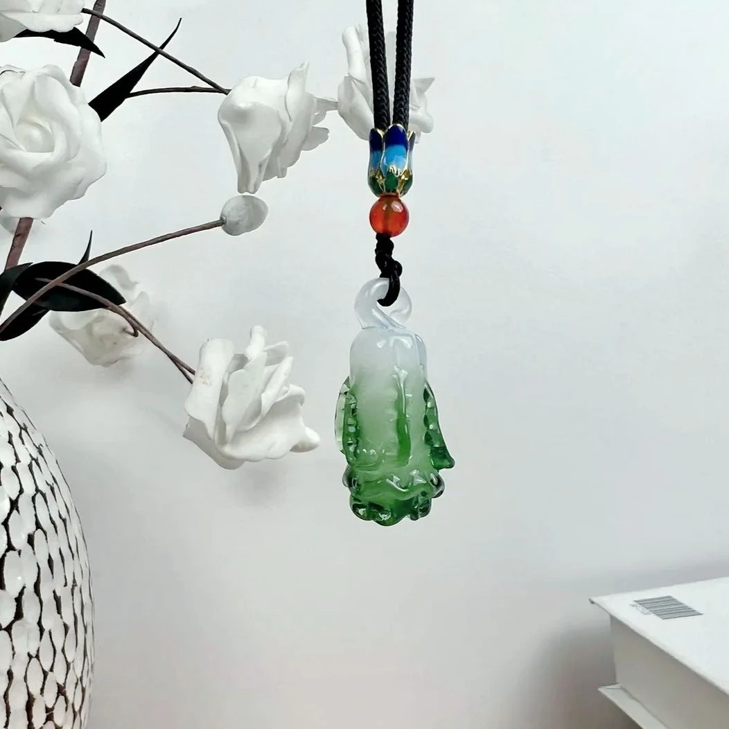 新款白菜百财时尚百搭手工制品吊坠简约立体白菜
