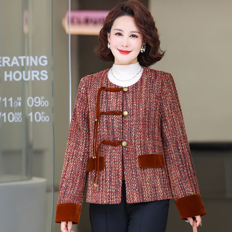 俞兆林中年妈妈春装外套2025新款小香风洋气中老年女装春秋国风大