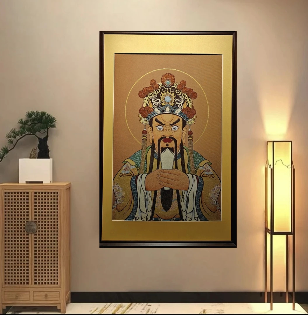 刺绣材质（龙五爷）唐卡刺绣挂画玄关客厅书房办公室茶室装饰油画