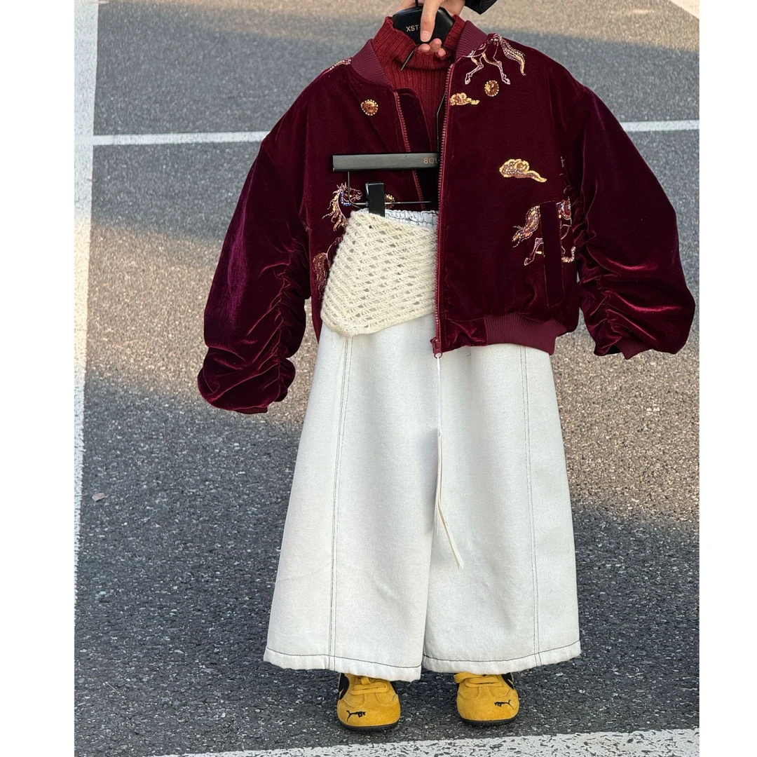 NL【小马年服冬季上新款】男女童春节年服夹棉国风外套91708