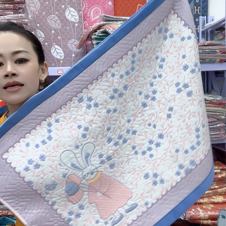 棉蓝色小花兔纯棉