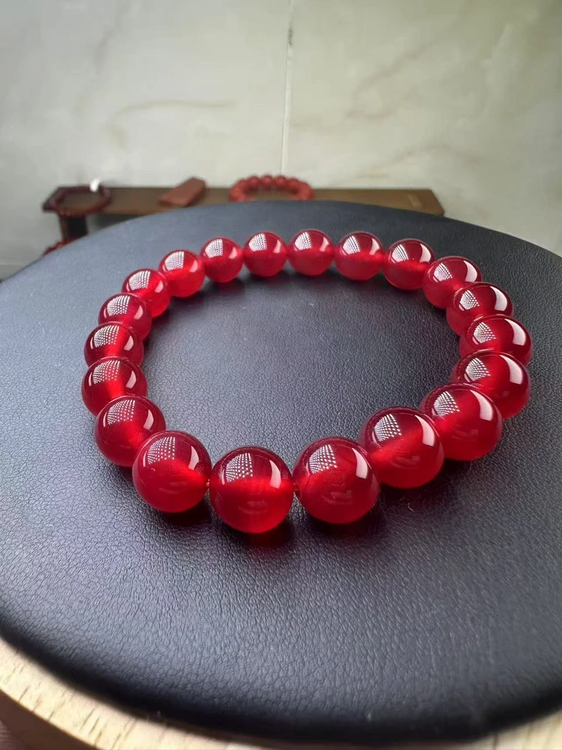 085精品玫瑰冰红手串10mm