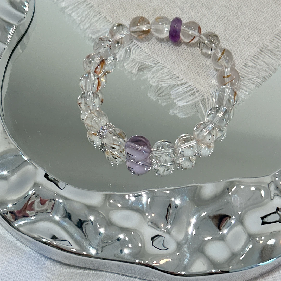 【460冰透黑金超】水晶原创小众设计