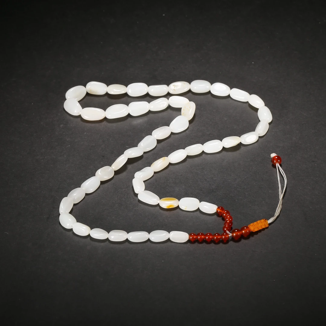 二十世纪*白玉随珍珠串饰/09JTY3075/和田玉【北京文博】