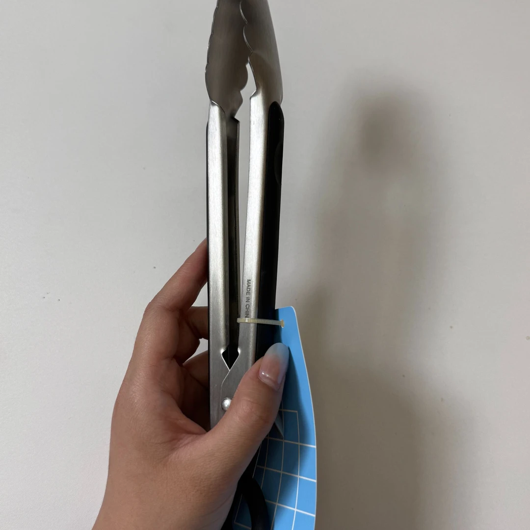 品牌尾单23cm硅胶不锈钢食品夹