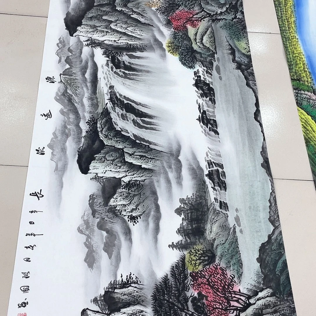 国画纯手绘的花鸟山水