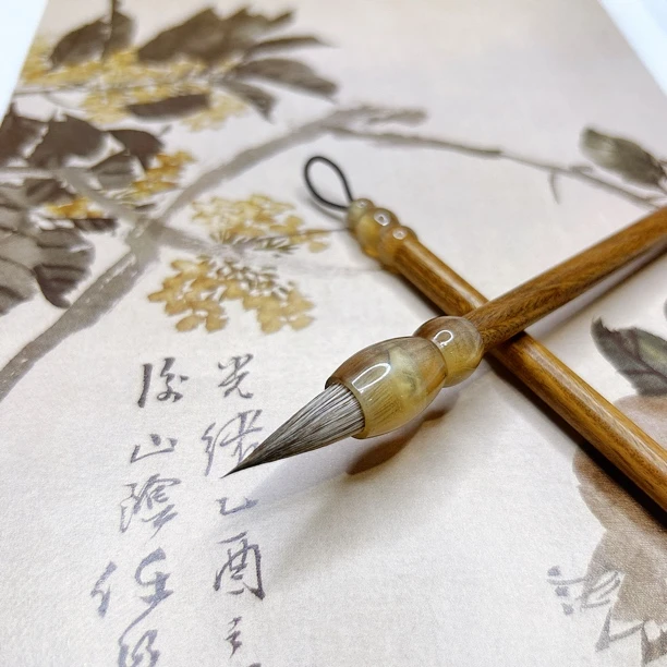 专业级牛耳毛兼毫寸楷毛笔小楷鸡距笔小行书初学书法练习创作国画