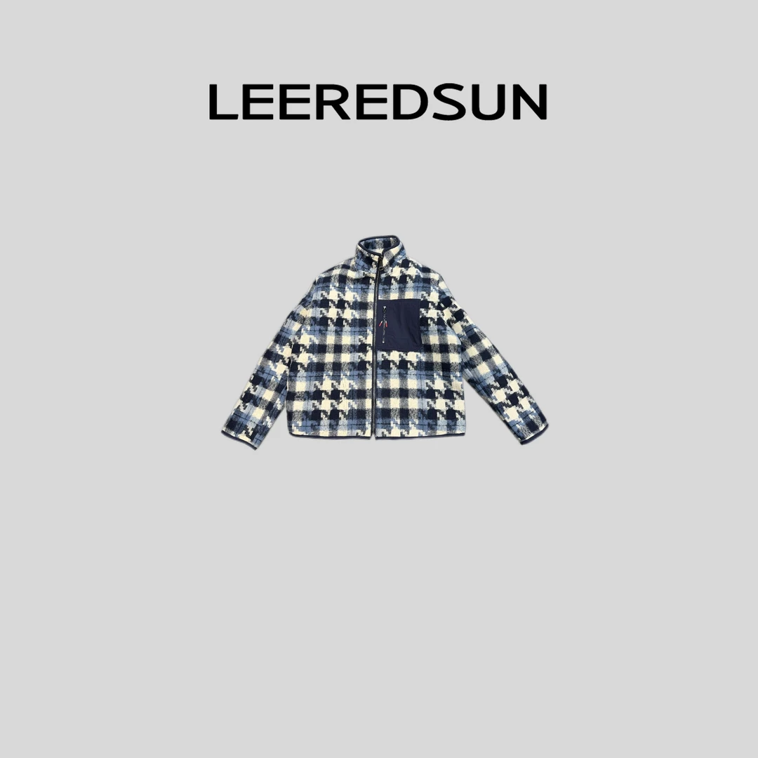 LEEREDSUN "格岸观火" 格纹立领撞色拼接百搭外套YY01WT3123