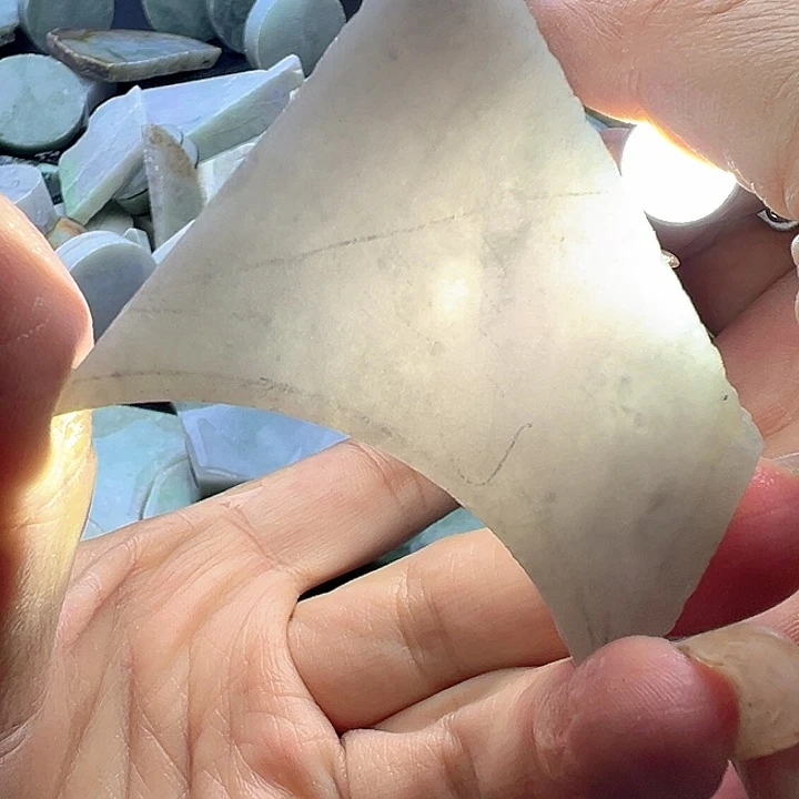 翡翠裸石翡翠白冰72