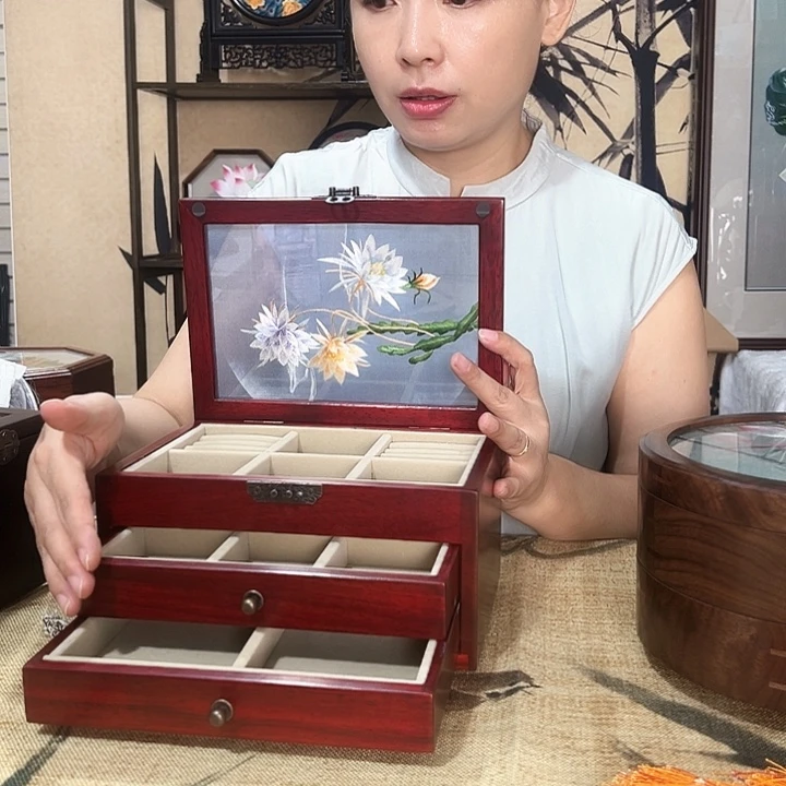 织绣苏绣首饰盒手工
