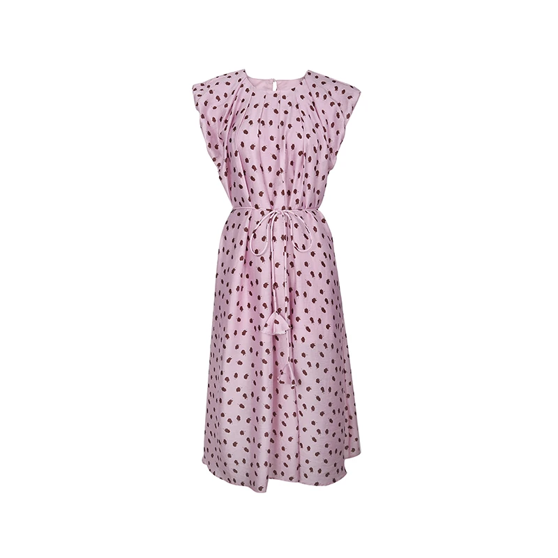 极简法式连衣裙碎花显瘦时尚收腰印花优雅波点气质22670