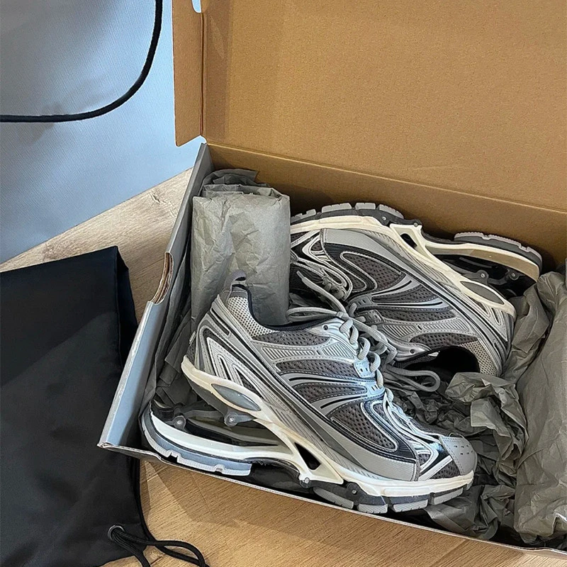 巴黎老爹鞋女2025年新款欧洲站小众潮牌悬浮弹簧鞋厚底休闲运动鞋