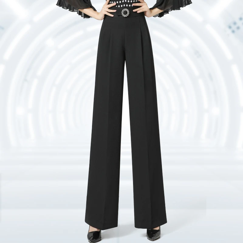 丹宝罗舞裤交谊舞女裤新款品牌国标舞裤子高腰直筒裤拉丁练功裤于