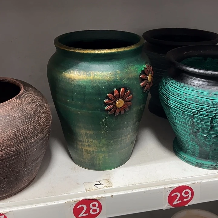 绿金贴花高23口15